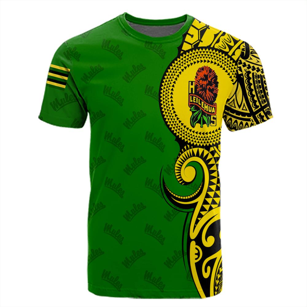 Custom Hawaii Leilehua High Tribal Kakau T Shirt - Polynesian Pride