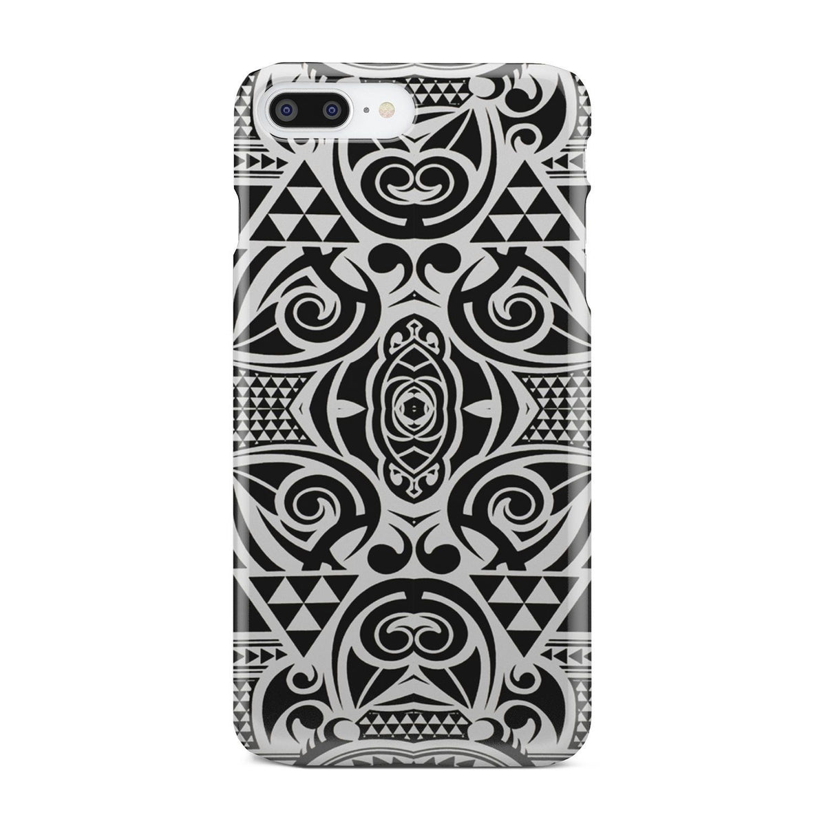 Polynesian Tribal Phone Case Black White iPhone 8 Plus - Polynesian Pride