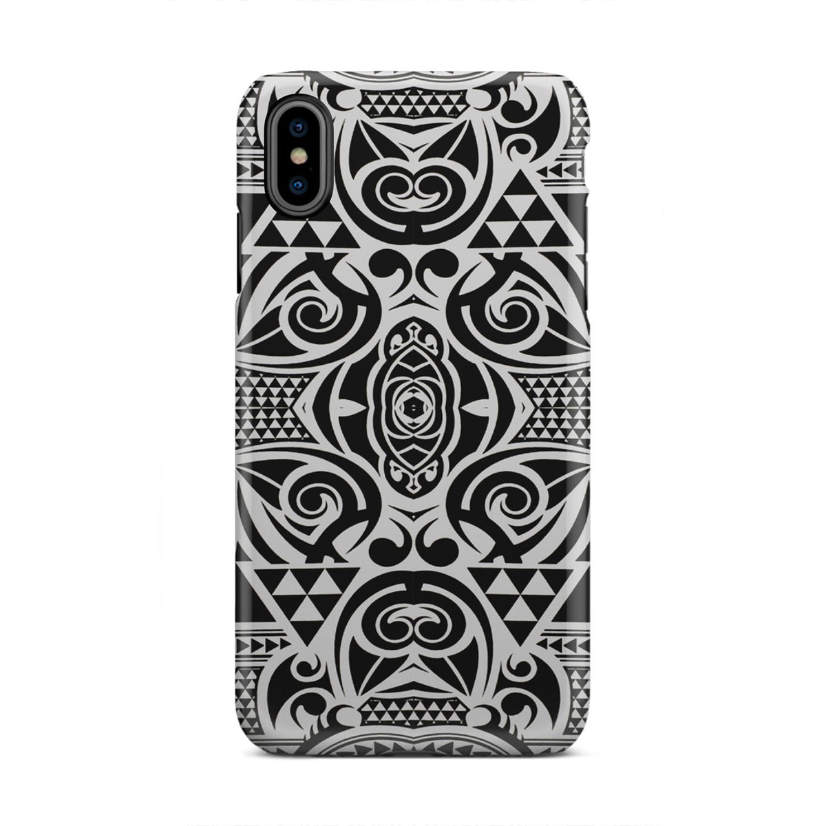 Polynesian Tribal Tough Case Black White iPhone Xs Max - Polynesian Pride