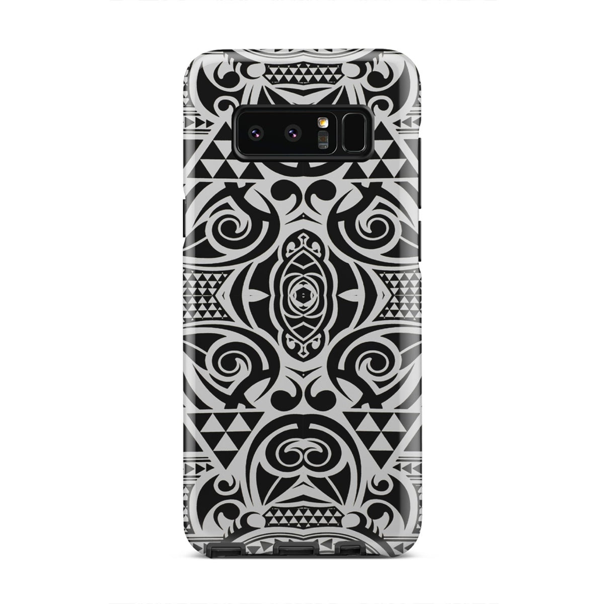 Polynesian Tribal Tough Case Black White Samsung Galaxy Note 8 - Polynesian Pride