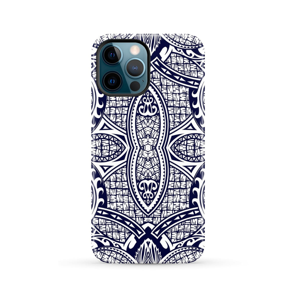 Polynesian Tough Case Blue And White iPhone 12 Pro Max - Polynesian Pride