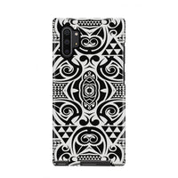 Polynesian Tribal Tough Case Black White Samsung Galaxy Note 10 Plus - Polynesian Pride