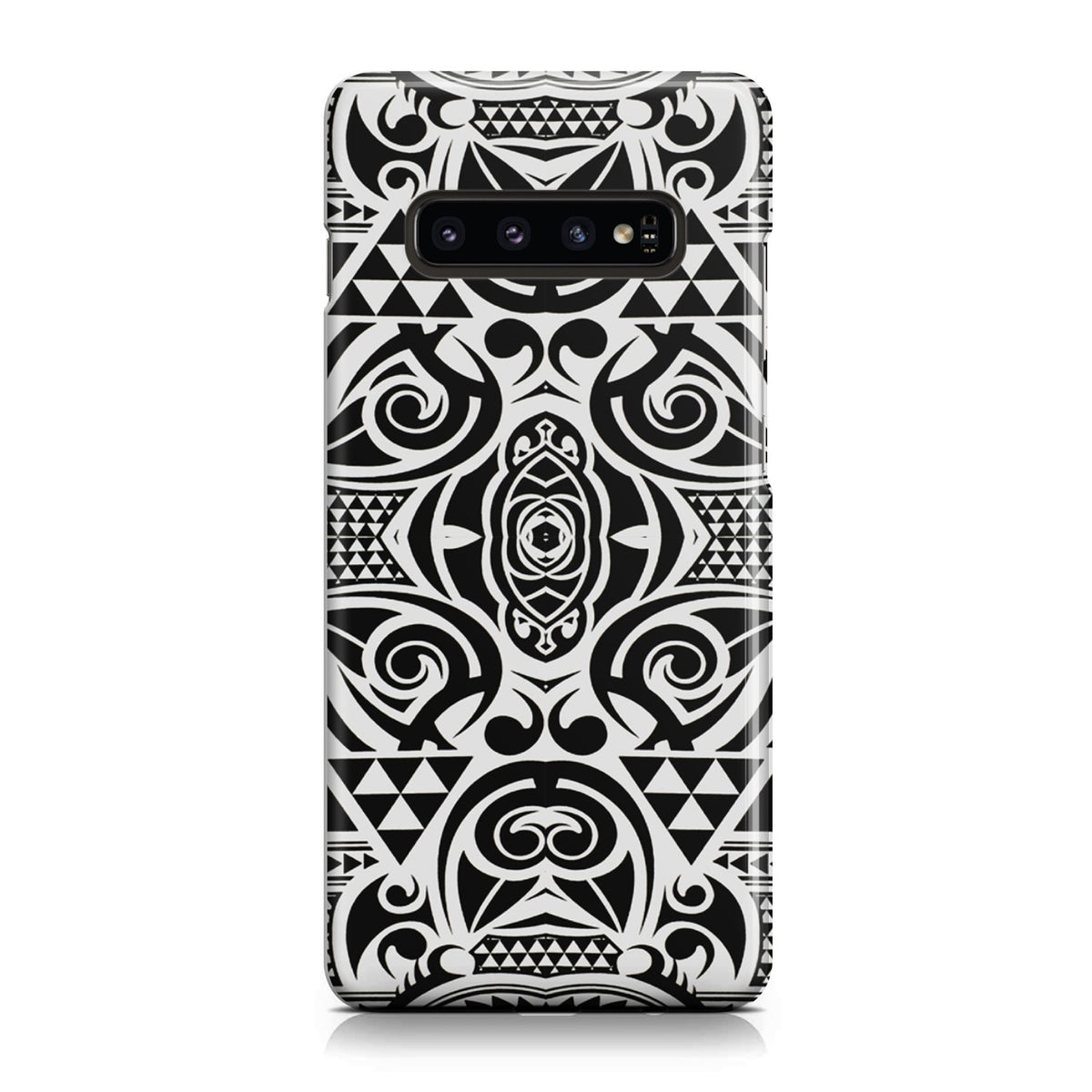 Polynesian Tribal Phone Case Black White Samsung Galaxy S10 - Polynesian Pride