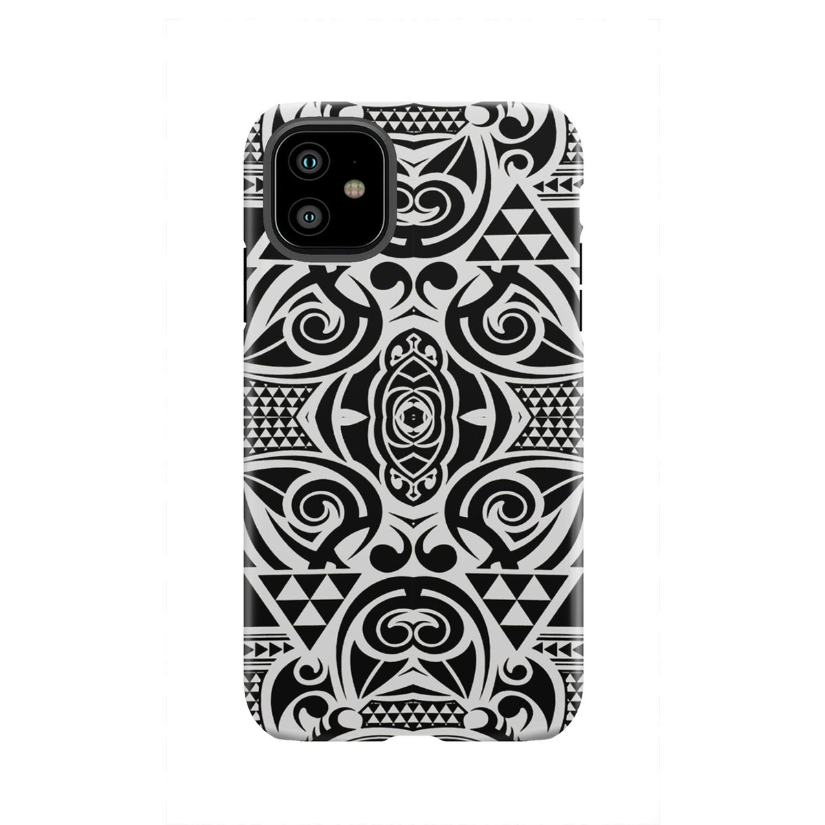 Polynesian Tribal Tough Case Black White iPhone 11 - Polynesian Pride