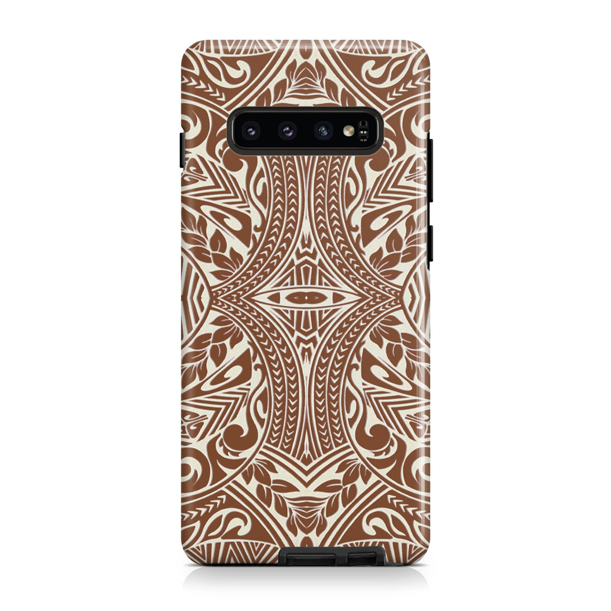 Polynesian Tribal Tough Case Brown Samsung Galaxy S10 - Polynesian Pride