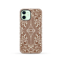 Polynesian Tribal Tough Case Brown iPhone 12 - Polynesian Pride