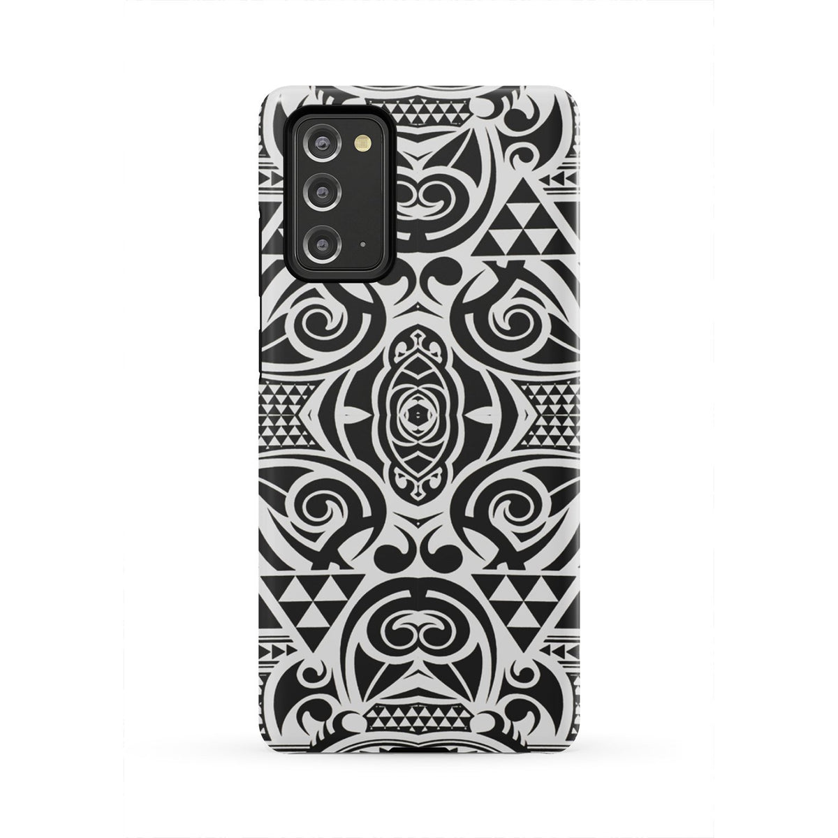 Polynesian Tribal Tough Case Black White Samsung Galaxy Note 20 - Polynesian Pride