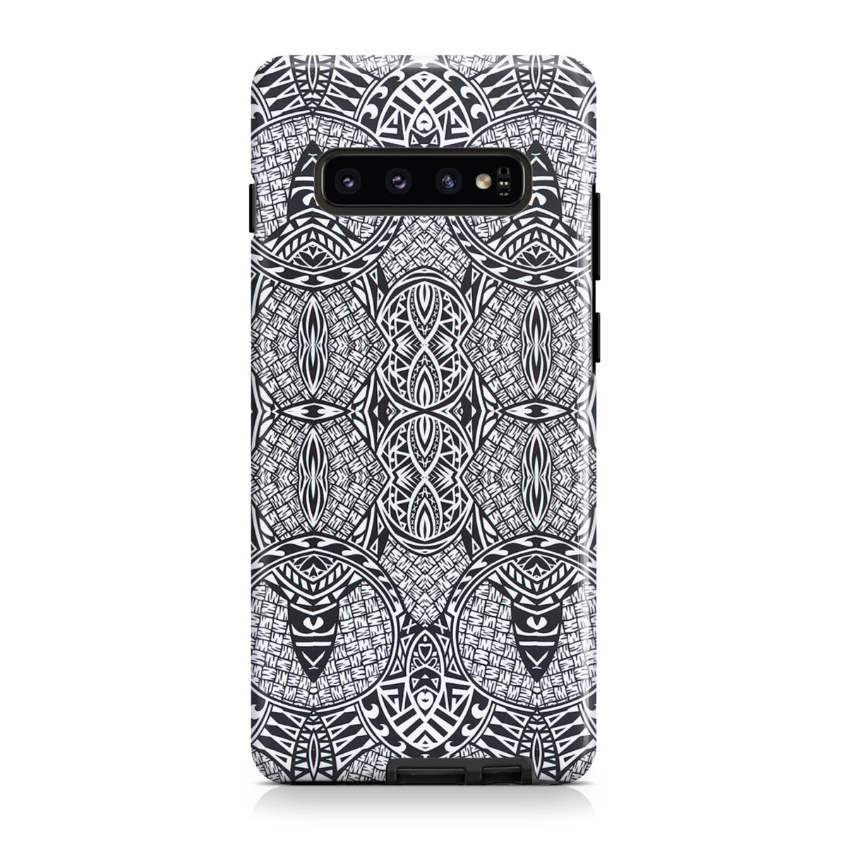 Polynesian Tough Case Black And White Samsung Galaxy S10 - Polynesian Pride