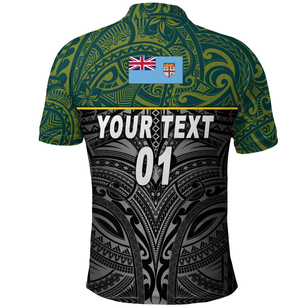 Custom Fiji Lomaiviti Rugby Polo Shirt Original Style, Custom Text and Number LT8 - Polynesian Pride