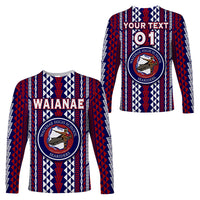 (Custom Personalised) Hawaii Waianae High School Long Sleeve Shirts Seariders Simple Style LT8 Unisex Blue - Polynesian Pride