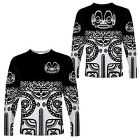 Marquesas Islands Long Sleeve Shirt Marquesan Tattoo Special Style - Black LT8 Unisex Black - Polynesian Pride