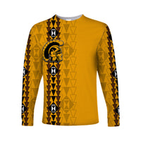 Hawaii - Mililani High Mix Kakau Long Sleeve Shirts LT6 Unisex Yellow - Polynesian Pride
