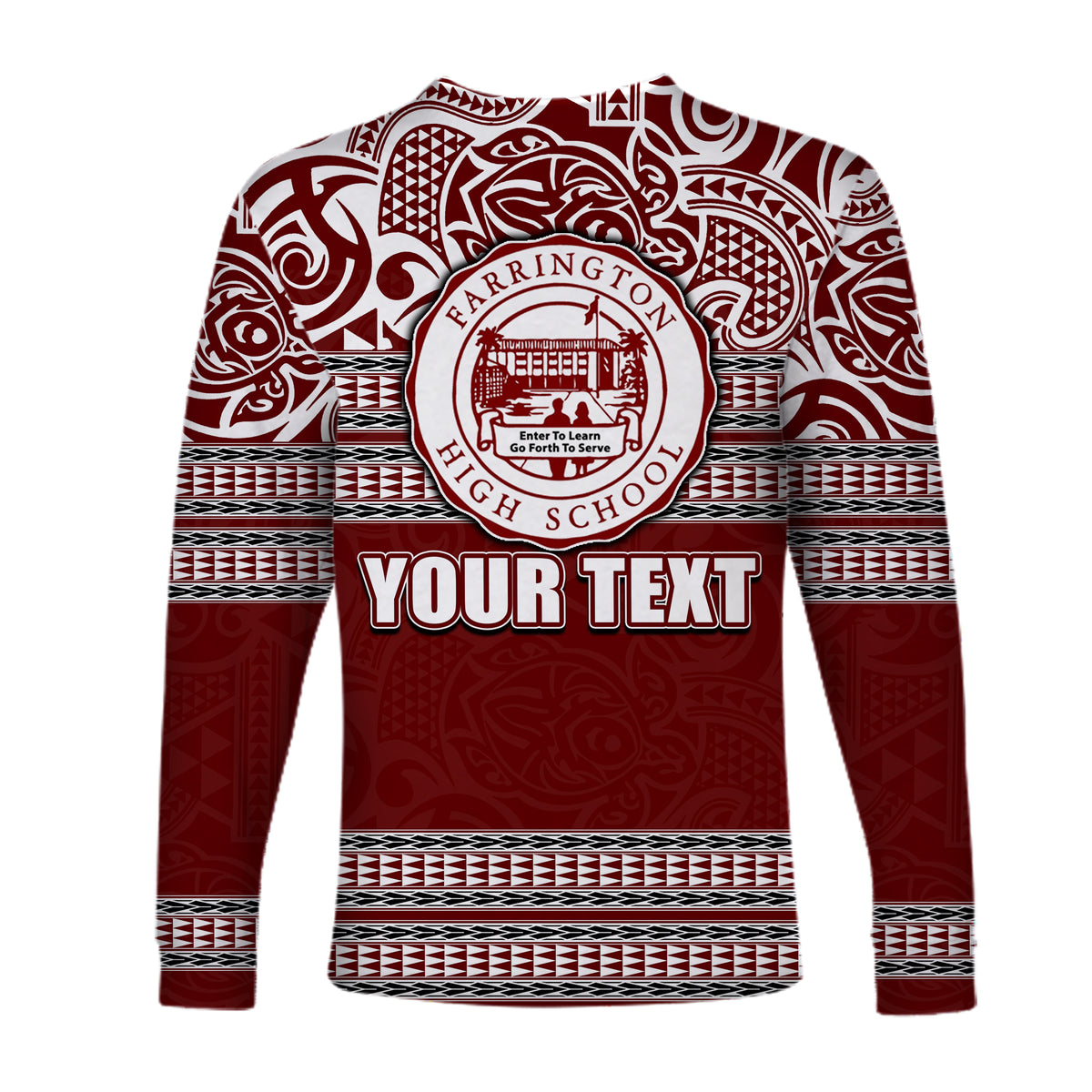 (Custom Personalised)Hawaii Farrington High School Long Sleeve Shirt No.1 LT6 - Polynesian Pride