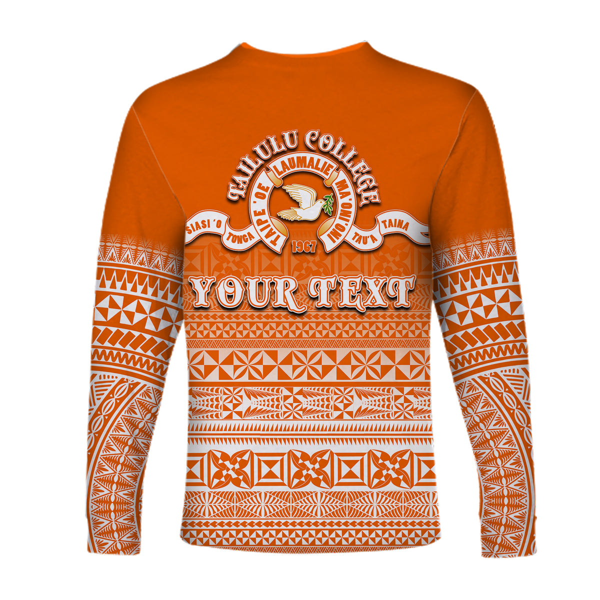 (Custom Personalised)Tailulu College Long Sleeve Shirt Tonga Patterns Style LT6 - Polynesian Pride