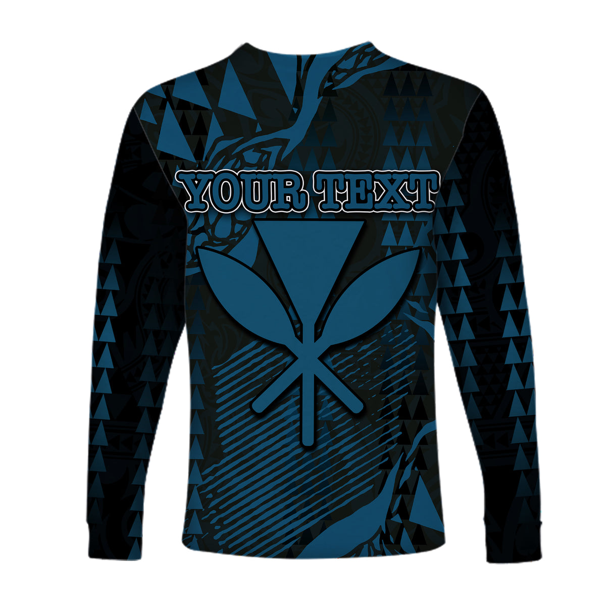 (Custom Personalised) Hawaii Kanaka Map Long Sleeve Shirts Blue Style LT6 - Polynesian Pride