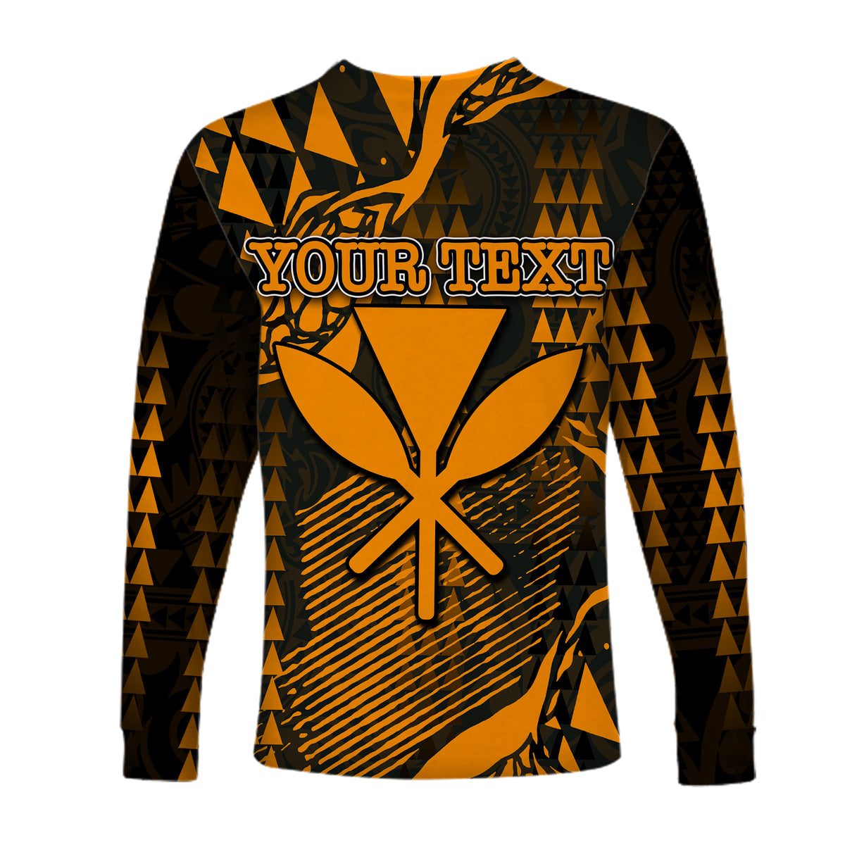 (Custom Personalised) Hawaii Kanaka Map Long Sleeve Shirts Orange Style LT6 - Polynesian Pride