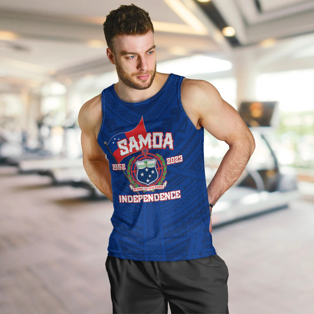 Samoa Independence Men Tank Top 2023 Blue Style LT6 - Polynesian Pride