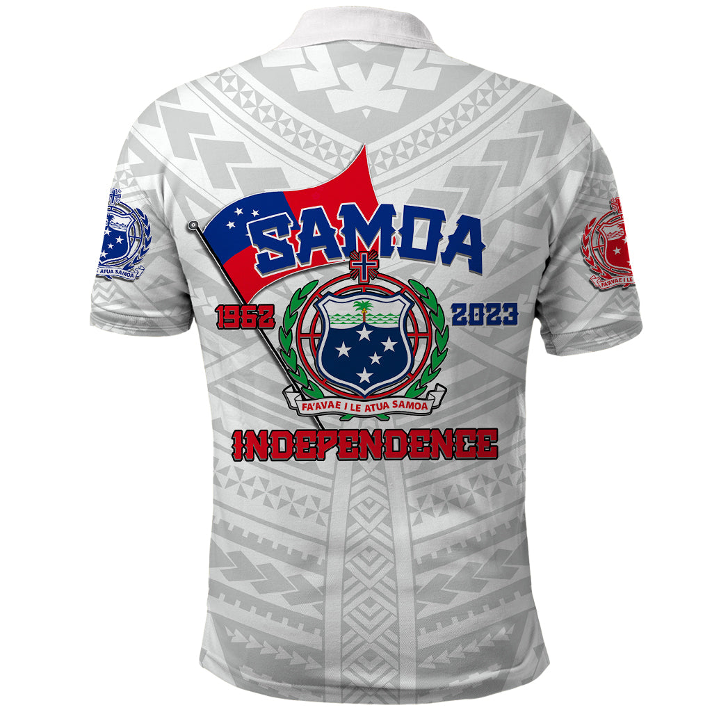 Samoa Independence Polo Shirt 2023 White Style LT6 - Polynesian Pride