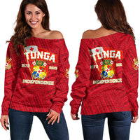 Tonga Independence Off Shoulder Sweater 2023 Red Style LT6 Women Red - Polynesian Pride