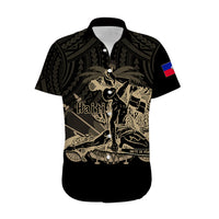 (Custom Personalised) Haiti Hawaiian Shirt Polynesian Neg Maron Black Style LT6 - Polynesian Pride