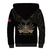 (Custom Personalised) Haiti Sherpa Hoodie Polynesian Neg Maron Black Style LT6 - Polynesian Pride