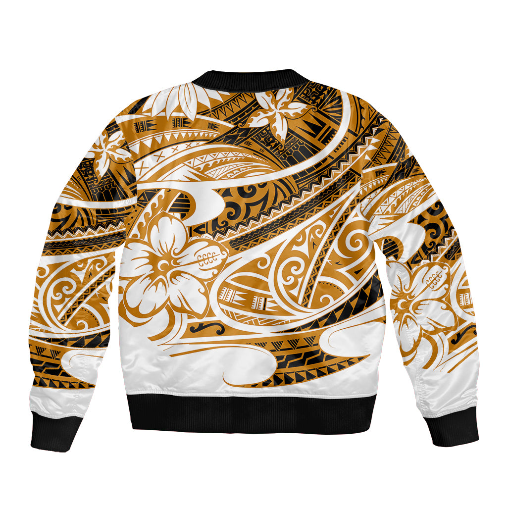 Polynesian Tribal Bomber Jacket Gold LT6 - Polynesian Pride