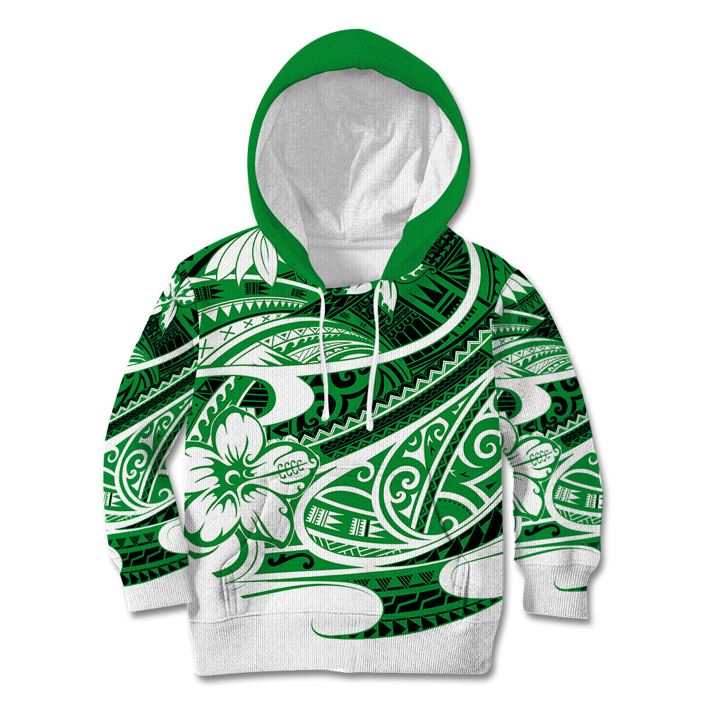 Polynesian Tribal Kid Hoodie Green LT6 Hoodie Green - Polynesian Pride