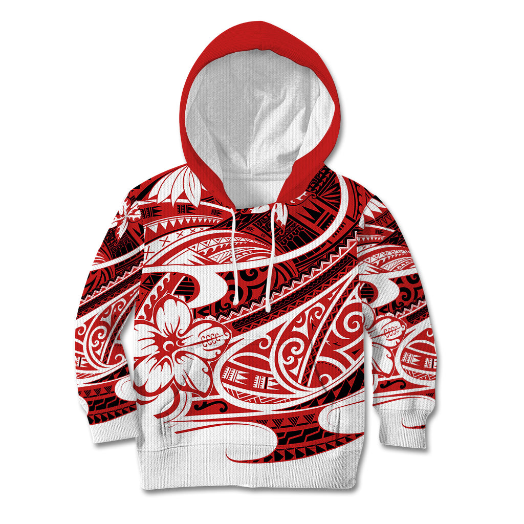 Polynesian Tribal Kid Hoodie Red LT6 Hoodie Red - Polynesian Pride