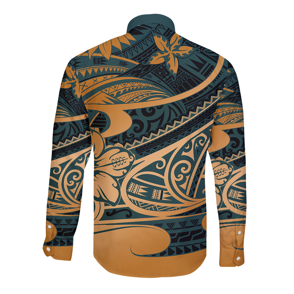 Polynesian Tribal Long Sleeve Button Shirt LT6 - Polynesian Pride