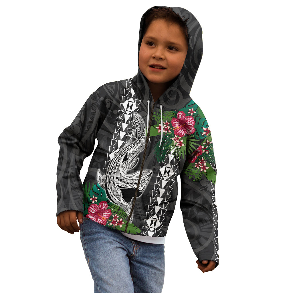 Hawaii Kakau Kid Hoodie Mix Sharks Polynesian Hibiscus LT6 - Polynesian Pride