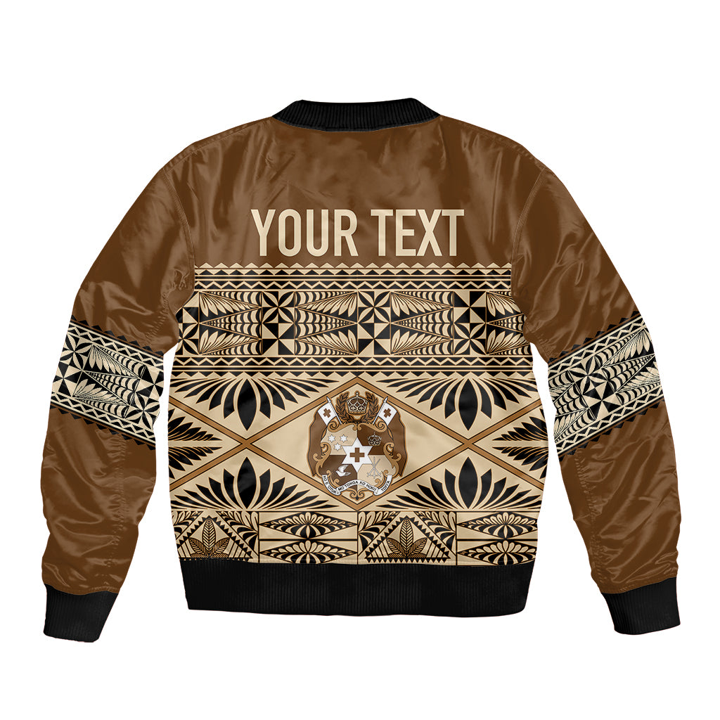 Personalised Tonga Independence Day Bomber Jacket Ngatu Tapa Style LT7 - Polynesian Pride