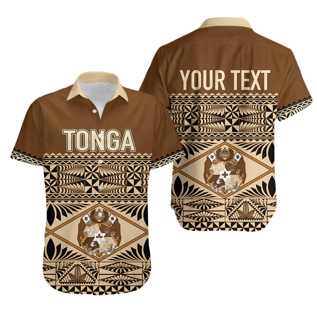 Personalised Tonga Independence Day Hawaiian Shirt Ngatu Tapa Style LT7 Brown - Polynesian Pride