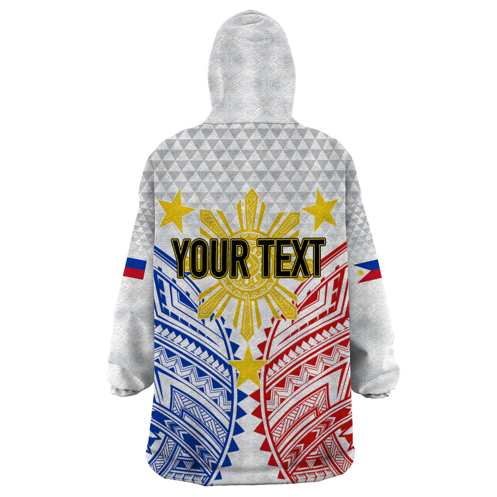 Personalised Philippines Independence Day Wearable Blanket Hoodie Tribal Sun and Stars Ver 01 LT7 - Polynesian Pride