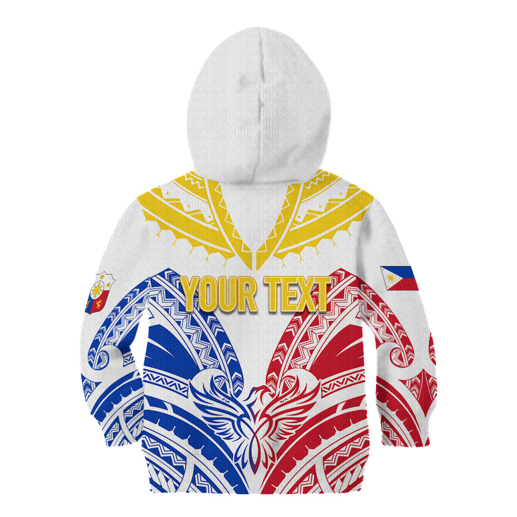 Personalised Philippines Independence Day Kid Hoodie Tribal Sun and Stars Ver 02 LT7 Zip Hoodie White - Polynesian Pride