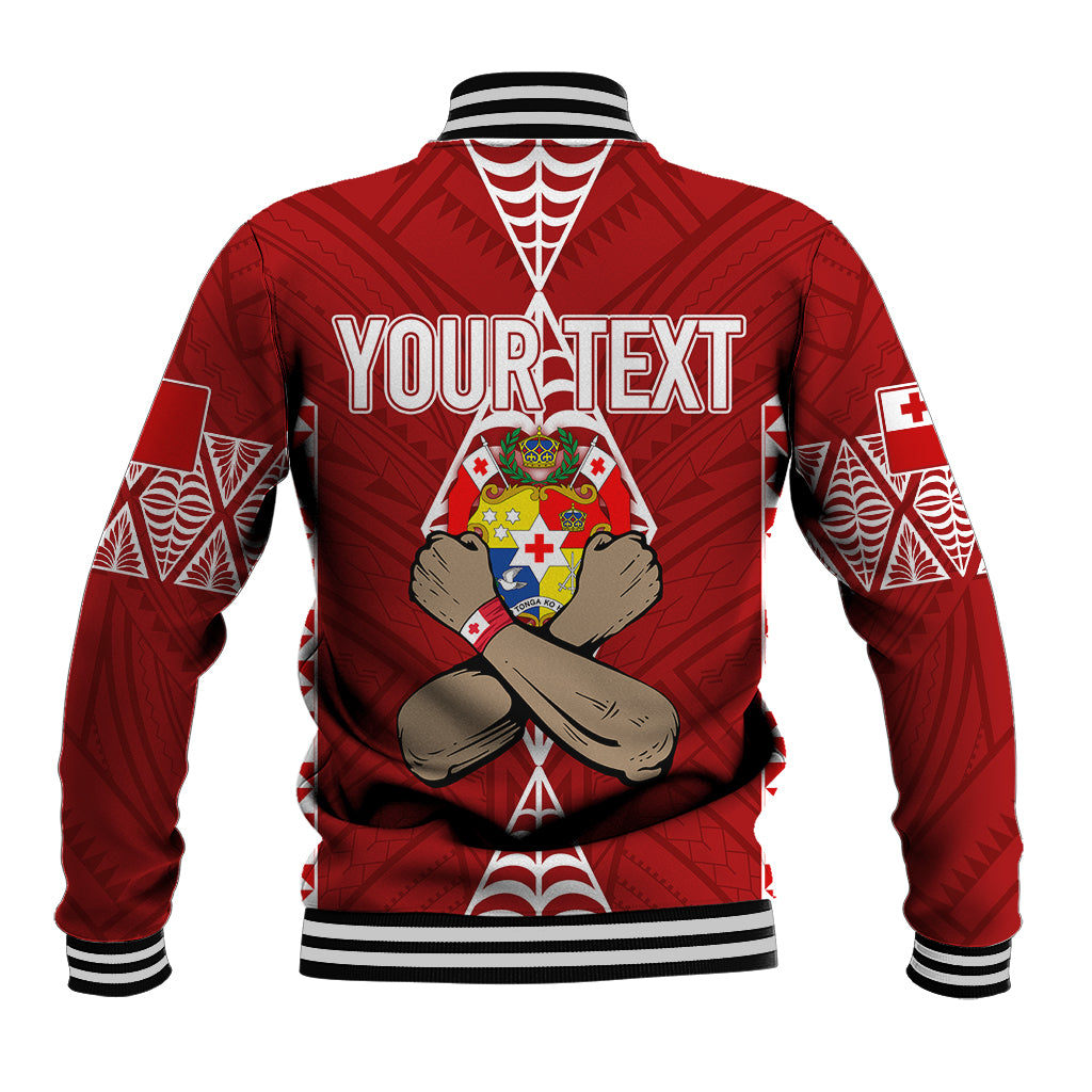 Personalised Tonga Rugby Baseball Jacket Mate Ma'a Tonga Independence Day LT7 - Polynesian Pride