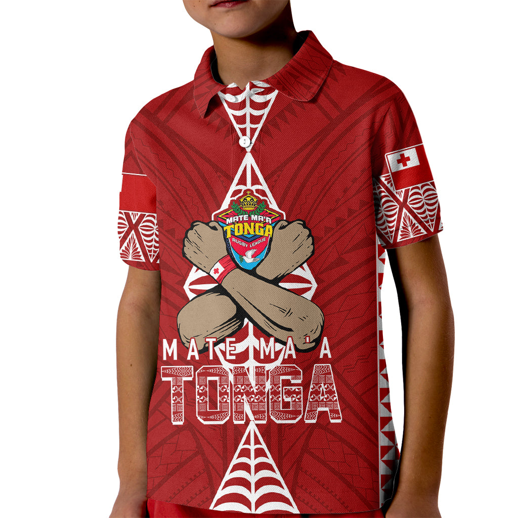 Personalised Tonga Rugby Kid Polo Shirt Mate Ma'a Tonga Independence Day LT7 Kid Red - Polynesian Pride