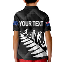 Personalised New Zealand Football Ferns Kid Polo Shirt Women's World Cup 2023 Sporty Vibes LT7 - Polynesian Pride