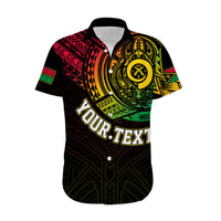 Personalised Vanuatu Hawaiian Shirt Turtle Chest Tattoo Flag Color LT7 - Polynesian Pride