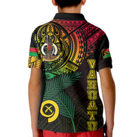 Personalised Vanuatu Kid Polo Shirt Turtle Chest Tattoo Flag Color LT7 - Polynesian Pride