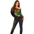 Personalised Vanuatu Off Shoulder Sweater Turtle Chest Tattoo Flag Color LT7 - Polynesian Pride