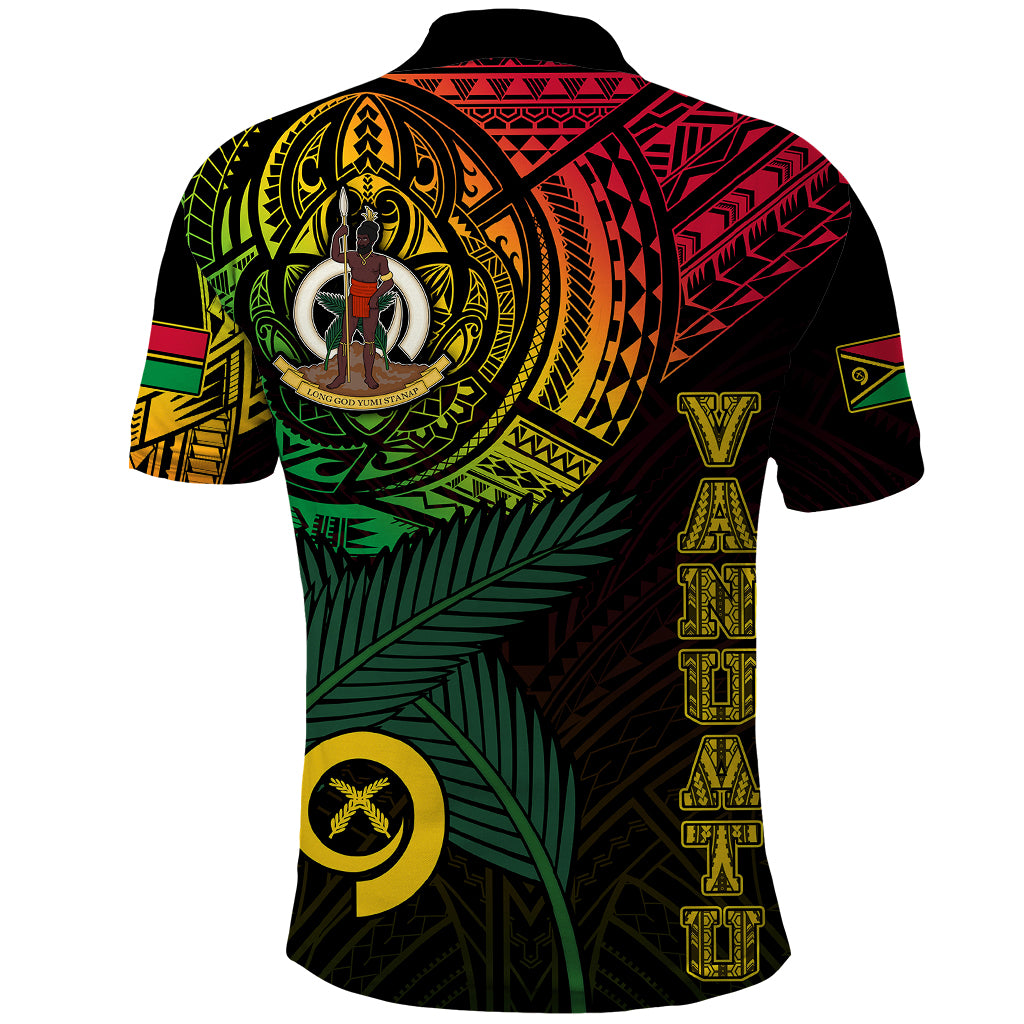 Custom Vanuatu Polo Shirt Turtle Chest Tattoo Flag Color LT7 - Polynesian Pride