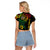 Personalised Vanuatu Raglan Cropped T Shirt Turtle Chest Tattoo Flag Color LT7 - Polynesian Pride