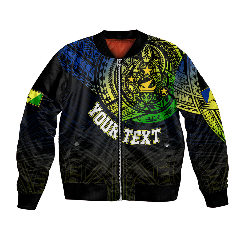 Personalised Vanuatu Bomber Jacket Turtle Chest Tattoo Flag Color - Malampa LT7 Unisex Black - Polynesian Pride