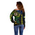 Personalised Vanuatu Off Shoulder Sweater Turtle Chest Tattoo Flag Color - Malampa LT7 - Polynesian Pride