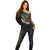Personalised Vanuatu Off Shoulder Sweater Turtle Chest Tattoo Flag Color - Penama LT7 - Polynesian Pride