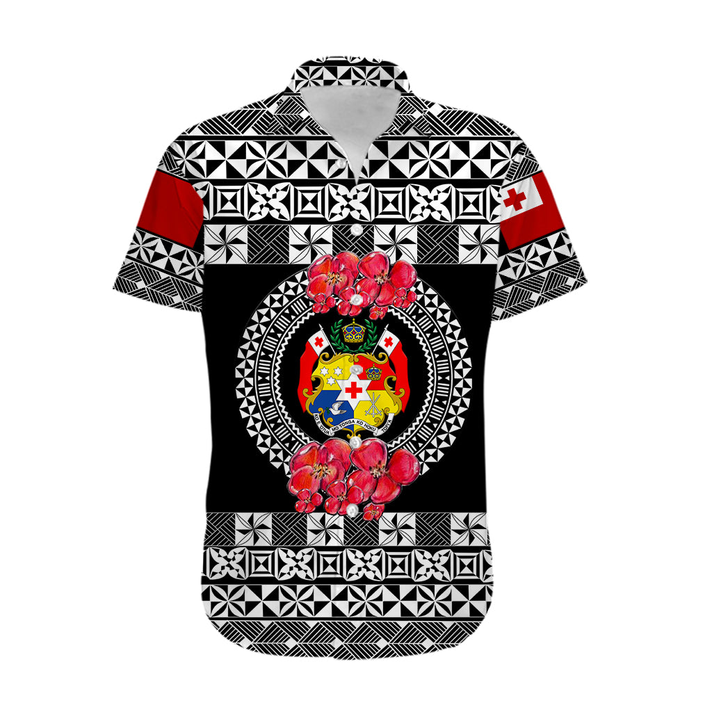 (Custom Personalised) Tonga Emancipation Day Hawaiian Shirt Independence Day - Simple Ngatu Heilala Flower - Black LT8 - Polynesian Pride