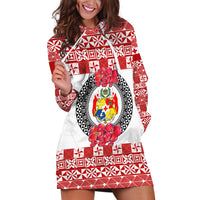 (Custom Personalised) Tonga Emancipation Day Hoodie Dress Independence Day - Simple Ngatu Heilala Flower - White Red LT8 - Polynesian Pride