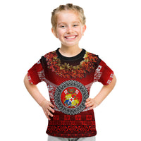 (Custom Personalised) Tonga Emancipation Day Kid T Shirt Independence Day - Fancy Kahoa Heilala Flower - Gradient LT8 Youth XL Size14 - Polynesian Pride