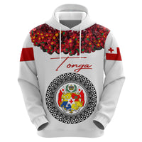 Custom Tonga Hoodie Emancipation Day Unique Kahoa Heilala Flower White LT8 Zip Hoodie White - Polynesian Pride