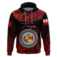 Custom Tonga Hoodie Emancipation Day Kupesi Kahoa Heilala Flower Black LT8 - Polynesian Pride